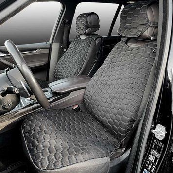 Майки-накидки на сиденья Алькантара Премиум Audi RS (отдельные подголовники) черные 108661 фото