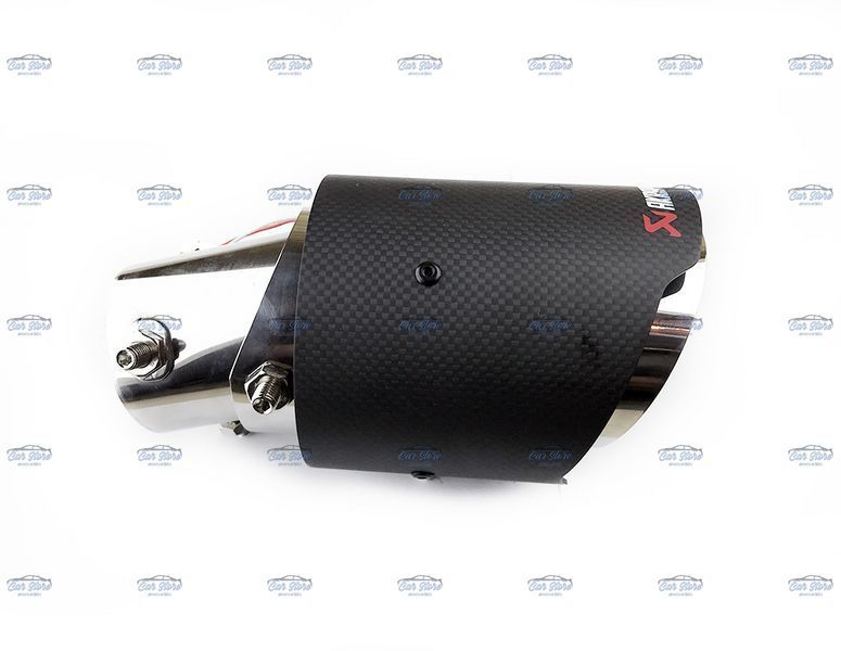 Насадка глушника Akrapovic J32 LED-RED підсвітка (Вигнутий з'єднувач) carbon 85854 фото