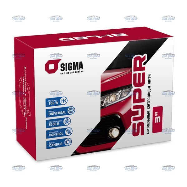 Автомобильные линзы светодиодные Sigma Bi-Led Super 3.0" 45W-50W 12V 5500K (2 шт.) 109227 фото