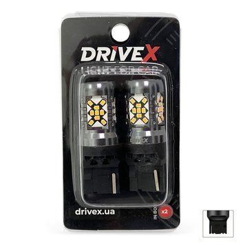 Світлодіодні автолампи DriveX Glow X1 T20(1) 7440/W21W 10W CAN 12-24V 3000K 1200Lm Amber 123115 фото