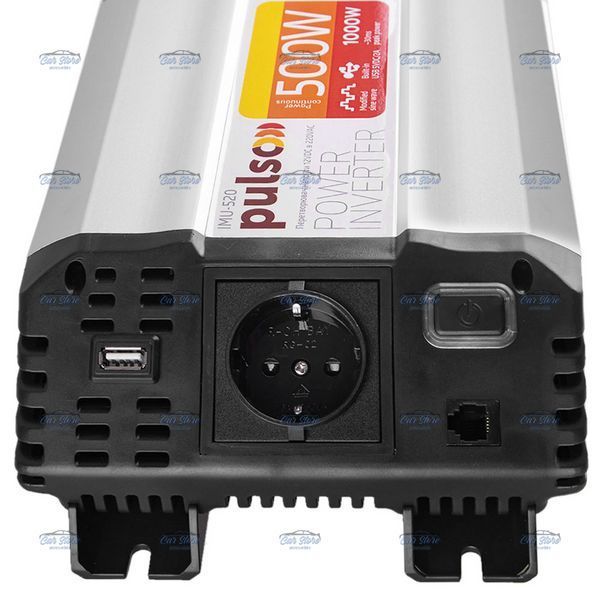 Преобразователь напряжения Pulso IMU-520 12V-220V 500W 1USB-5V DC 2.0A 1-Розетка (мод. синусоид) 123142 фото