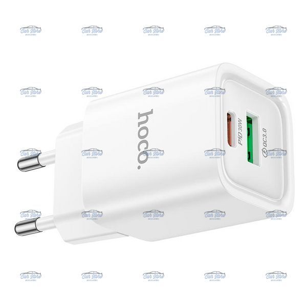 Мережевий зарядний пристрій Hoco Charm charger C149A 1USB + 1Type-C 30W 3A PD-QC White 124663 фото