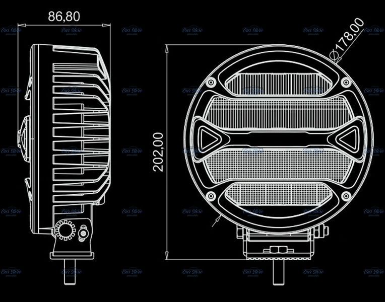 Фара рабочего света DriveX WL R-101 DLX 7 SP+DRL 18L-90W OSR 9-32V (Spot-точка + габарит) 109143 фото