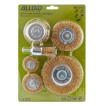 Набір дротяних щіток для дриля Alloid WB-92146 1/4" (6 шт.) 122808 фото