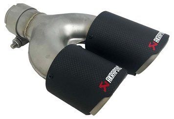 Насадка глушника Akrapovic AK54-76 Подвійна ліва (L-ZB) carbon 103388 фото