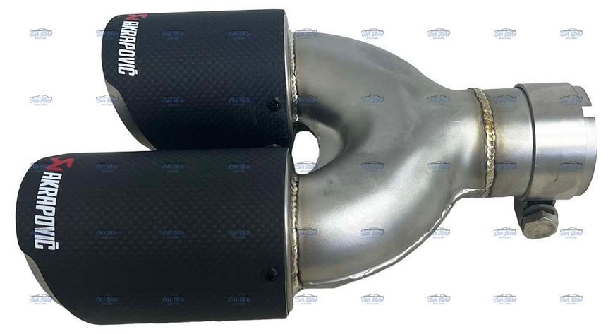 Насадка глушника Akrapovic AK54-76 Подвійна ліва (L-ZB) carbon 103388 фото