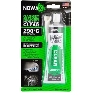 Герметик прокладок Nowax Gasket Maker Clear 290&deg;C прозрачный 85g (NX34309) 31073 фото