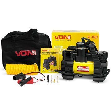 Компресор Voin VL-620 R13-R18 10Атм 15A 85 л/хв 2 циліндри, шланг 5м + перехідник на клеми 123653 фото