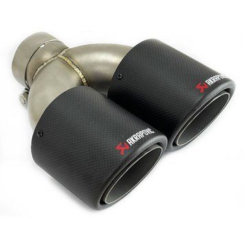 Насадка глушника Akrapovic 66-101 Y Подвійна (JB) carbon 96115 фото