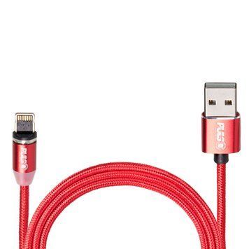 Кабель Pulso 2301L RD USB - Lightning 2,4А 1м магнітний Red (MC-2301L RD) 108626 фото