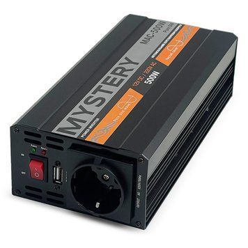 Перетворювач напруги Mystery MAC-500W PURE SW 1USB 1-розетка (прав. синусоїд) 123500 фото