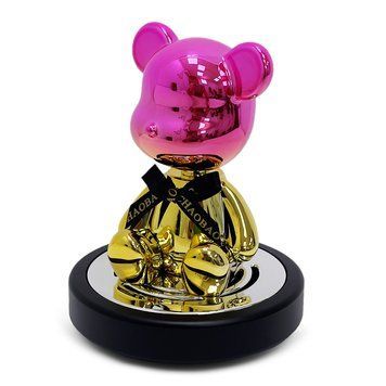 Ароматизатор на торпеду Lucky Bear з головою що хитається Рожеве Золото (Ocean) 109828 фото