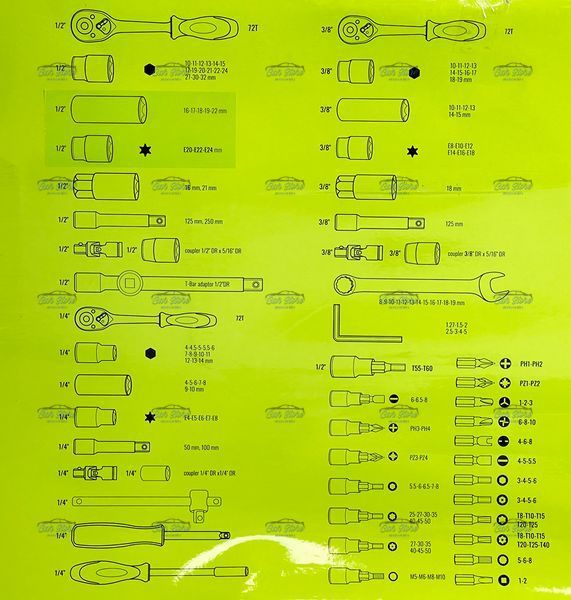 Набір інструментів (головки 1/4"-3/8"-1/2" 218 предметів) Alloid НГ-4218П 122339 фото